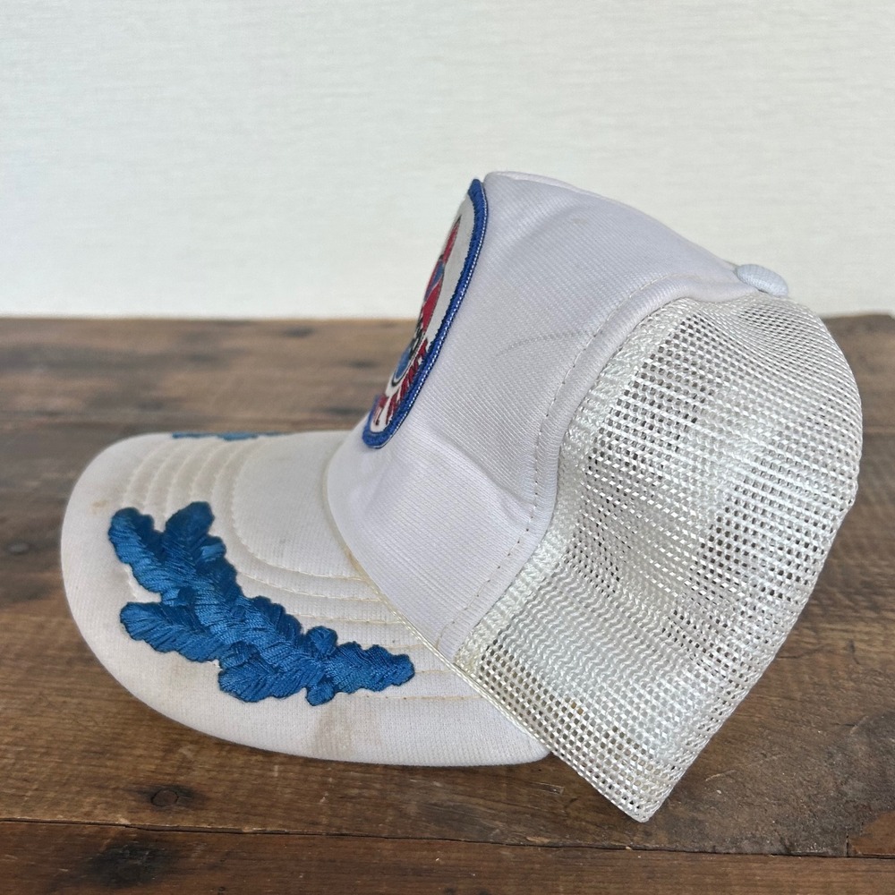 Vintage AMOCO East Anschutz Plant Trucker Hat White Mesh Cap Vintage Gasoline - Picture 3 of 10